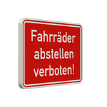 Schild Fahrräder abstellen verboten - reflektierend