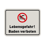 Verbotsschilder Baden / Schwimmen verboten - reflektierend