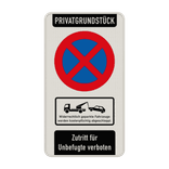 Schild Privatgrundstück Parken verboten - reflektierend
