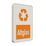 Hinweisschild Altglas weiß/orange - reflektierend