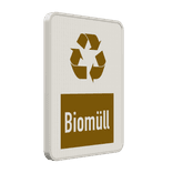 Hinweisschild Biomüll weiß/braun - reflektierend
