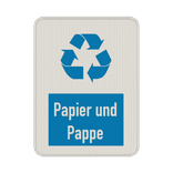 Hinweisschild Papier und Pappe weiß/blau - reflektierend