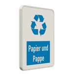 Hinweisschild Papier und Pappe weiß/blau - reflektierend