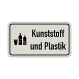 Hinweisschild Kunststoff und Plastik weiß/schwarz mit Piktogram - reflektierend
