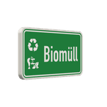 Hinweisschild Biomüll (Abfall) grün/weiß mit 2x Piktogram - reflektierend