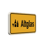 Hinweisschild Altglas gelb/schwarz mit Piktogram - reflektierend