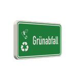 Hinweisschild Grünabfall grün/weiß mit 2x Piktogram - reflektierend