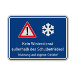 Verkehrsschild kein Winterdienst außerhalb des Schulbetriebes - reflektierend