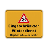 Verkehrsschild  Eingeschränkter Winterdienst - reflektierend