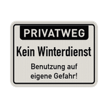 Verkehrsschild Privatweg Kein Winterdienst - reflektierend