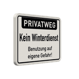 Verkehrsschild Privatweg Kein Winterdienst - reflektierend