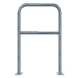 Fietsbeugel Ø48mm staal 700x1000mm met tussenbuis met bodemplaten - op de grond