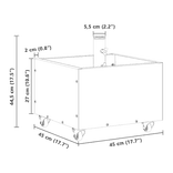 Verrijdbare bordenstandaard TS-CUBE 450x450x270mm voor paal Ø48mm - wit, grijs of groen