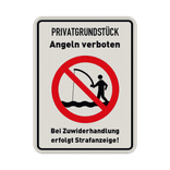 Schild Angeln verboten (bei Zuwiderhandlung erfolgt Strafanzeige) - reflektierend