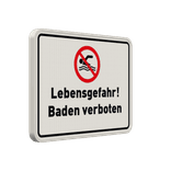Verbotsschilder Baden / Schwimmen verboten - reflektierend