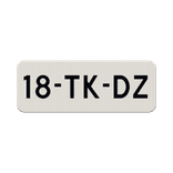 Onderbord 400x150mm met kenteken wit/zwart - reflecterend