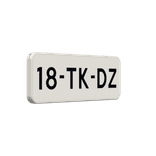 Onderbord 400x150mm met kenteken wit/zwart - reflecterend