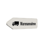 Wegweiser Schild Warenannahme Pfeilform - reflektierend
