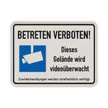 Hinweisschild Dieses Gelände wird videoüberwacht - reflektierend