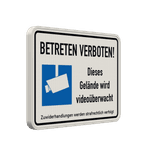 Hinweisschild Dieses Gelände wird videoüberwacht - reflektierend