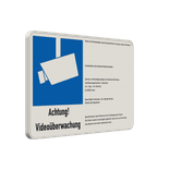 Hinweisschild Videoüberwacht nach DSGVO - reflektierend