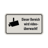 Hinweisschild, Dieser Bereich wird videoüberwacht - reflektierend