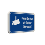 Hinweisschild, Dieser Bereich wird videoüberwacht (Blau) - reflektierend