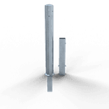 Rampaal Ø108x900mm staal verzinkt - verwijderbaar met grondstuk