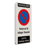 Parkverbotsschild - Privatgrundstück, Parken nur für Anlieger / Besucher - reflektierend