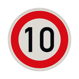 Verkehrszeichen 274-10 - Zulässige Höchstgeschwindigkeit 10 km/h