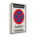 Parkverbotsschild Ausfahrt freihalten, Privatgrundstück - reflektierend