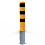Poteau de sécurité en acier Ø152 mm amovible/retraitable - galvanisé ou blanc/rouge