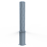 Poteau de sécurité en acier Ø152 mm amovible/retraitable - galvanisé ou blanc/rouge