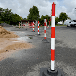 Set afzetpalen met opvulbare voet - Kunststof – 6 stuks + 10m ketting