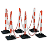 Set afzetpalen met opvulbare voet - Kunststof – 6 stuks + 10m ketting
