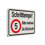 Verkehrsschild Schritttempo, Bitte nehmen Sie Rücksicht - reflektierend