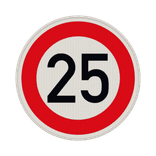 Verkehrszeichen 274-25 - Zulässige Höchstgeschwindigkeit 25 km/h