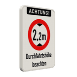Verkehrsschild Durchfahrtshöhe beachten - reflektierend
