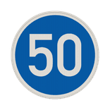 Verkehrszeichen 275-50 - Mindestgeschwindigkeit 50 km/h