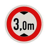 Verkehrszeichen 265 - Verbot für Fahrzeuge über angegebene tatsächliche Höhe