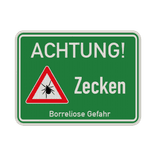 Hinweisschild Achtung Zecken - reflektierend