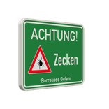 Hinweisschild Achtung Zecken - reflektierend