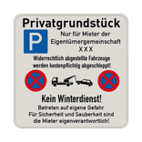 Schild Privatgrundstück - Parken und Betreten für Unbefugte verboten