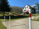 Absperrpfost mit Öse aus Stahl Ø42x900mm - zum Aufdübeln