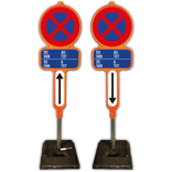 Kit de panneaux d'interdiction d'arrêt et de stationnement en PEHD - E3 - FR/NL