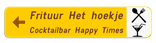 Verkeersbord SB250 F37 - Wegwijzer met 2 hoofdteksten - links + picto