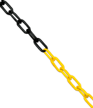Afzetketting van kunststof, geel/zwart, 6 mm - lengte 25 meter