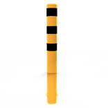 Poteau de protection Ø152mm avec ancrage au sol – Plusieurs longueurs – Galvanisé ou jaune/noir