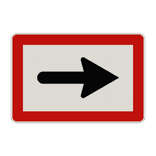 Schifffahrtsschild B.1 - Gebot die durch den Pfeil angezeigte Richtung einzuschlagen