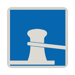 Schifffahrtsschild E.7 - Erlaubnis zum Festmachen am Ufer auf der Seite der Wasser­straße